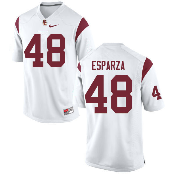 Men #48 Peter Esparza USC Trojans College Football Jerseys Sale-White